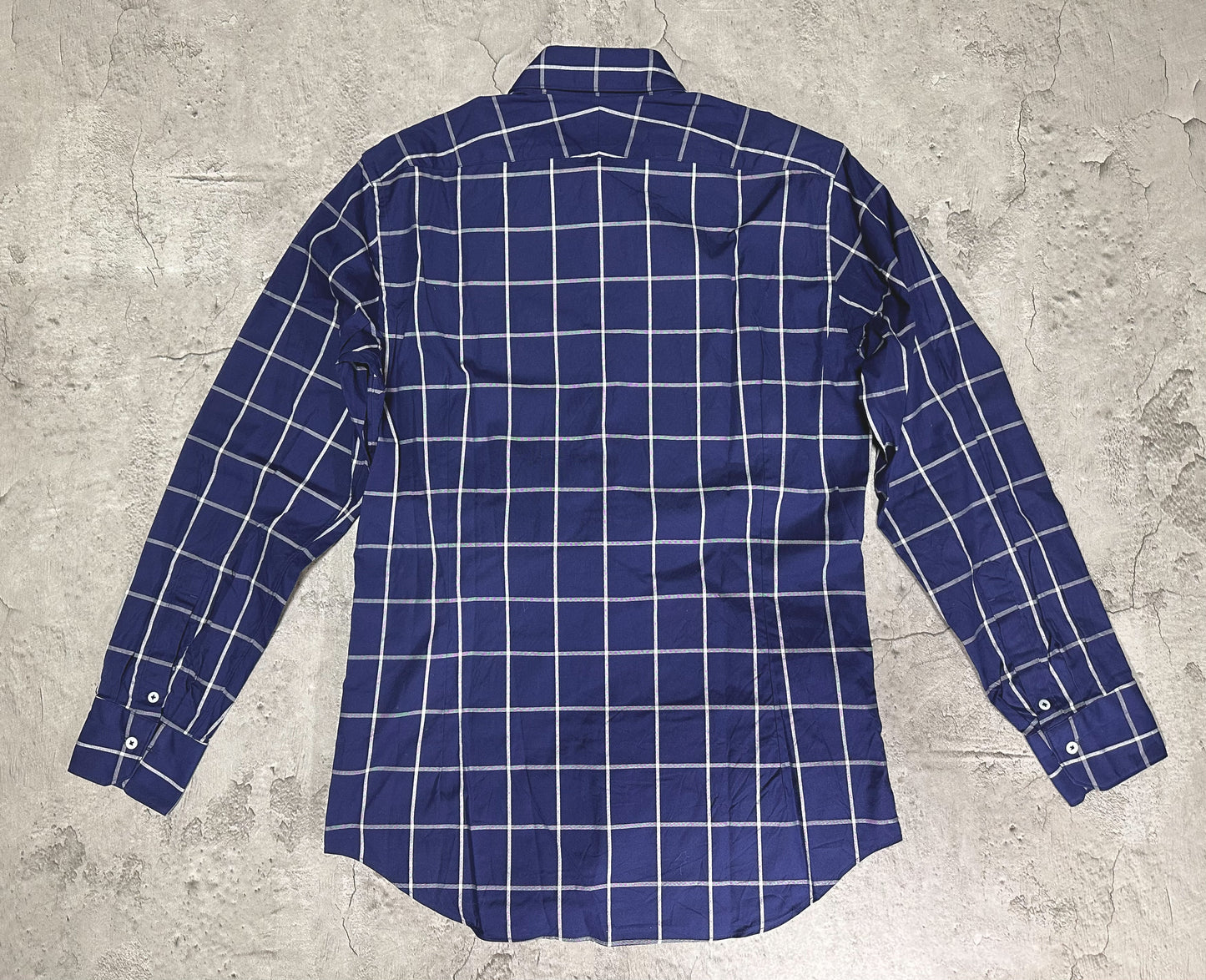 navy check shirt