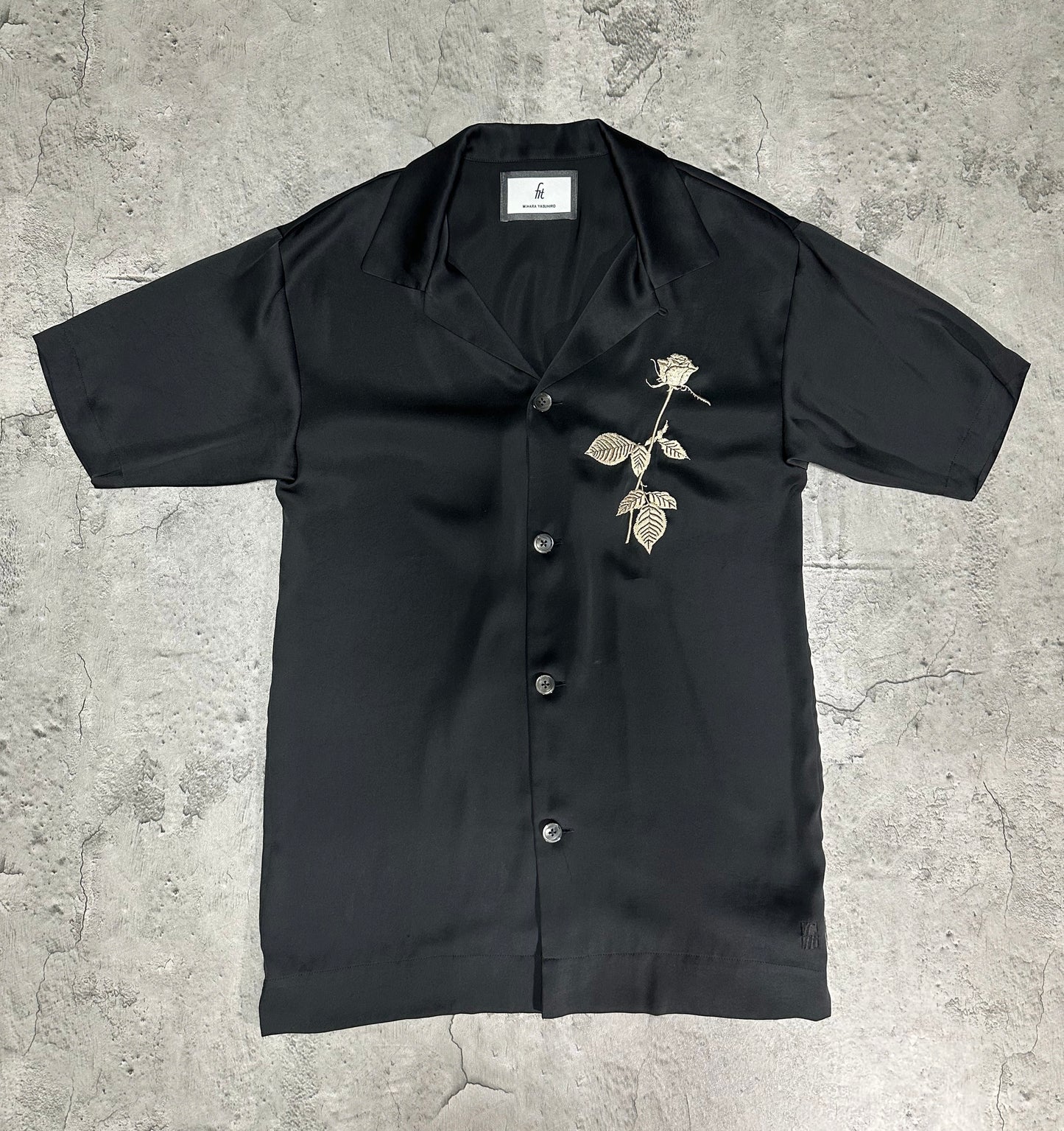 fit MIHARA YASUHIRO embroidered open-collar shirt