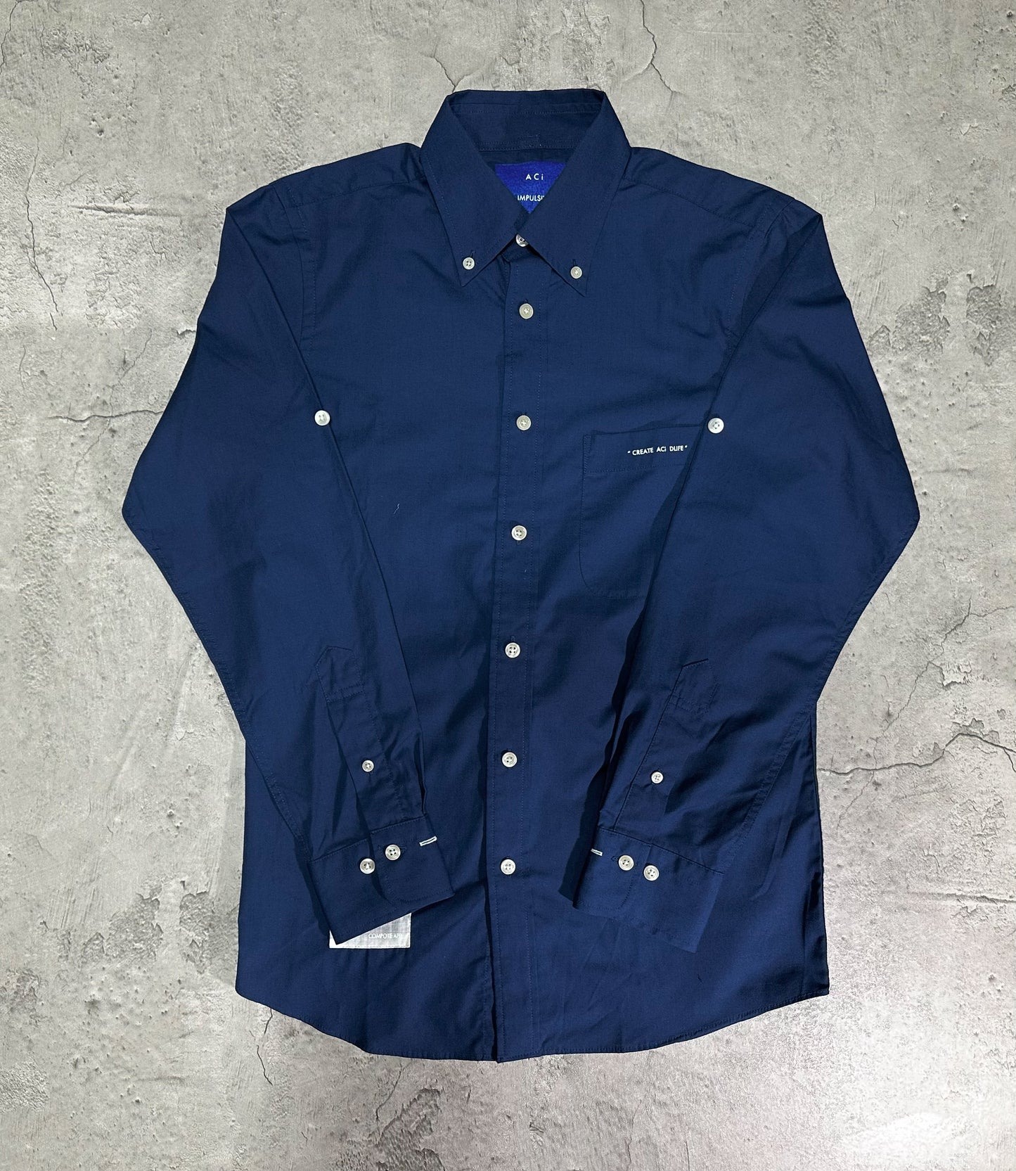 navy button down shirt