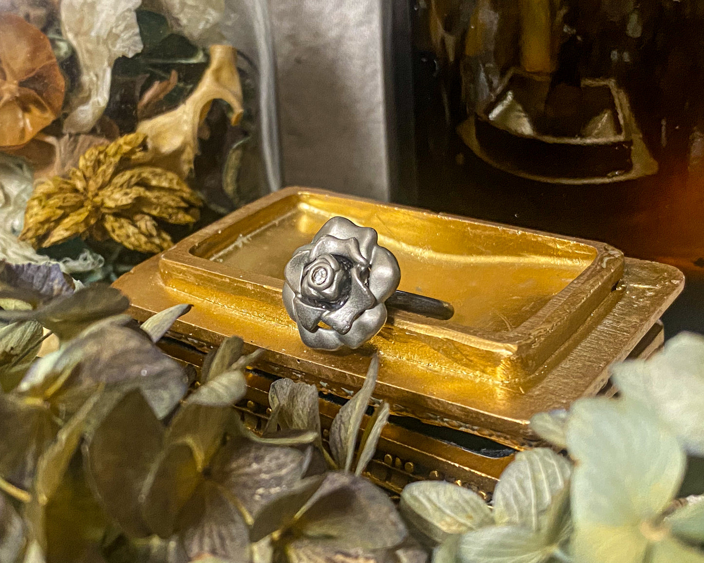 Antique Silver Flower Ring