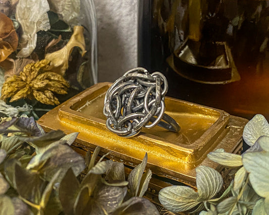 Antique Silver Chain Ring