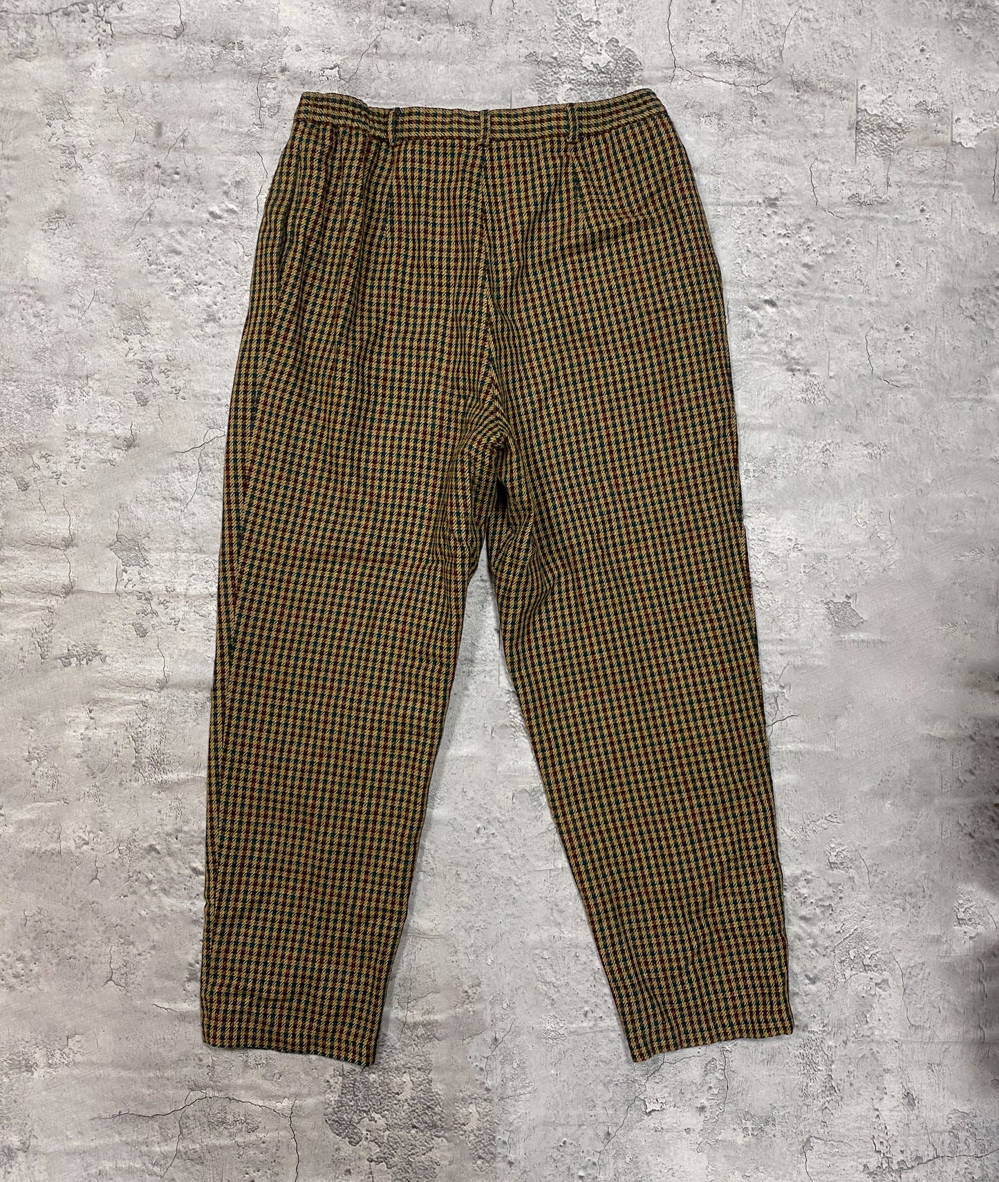 Plaid Design Wool Pants