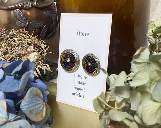 Colored glass pierced earrings