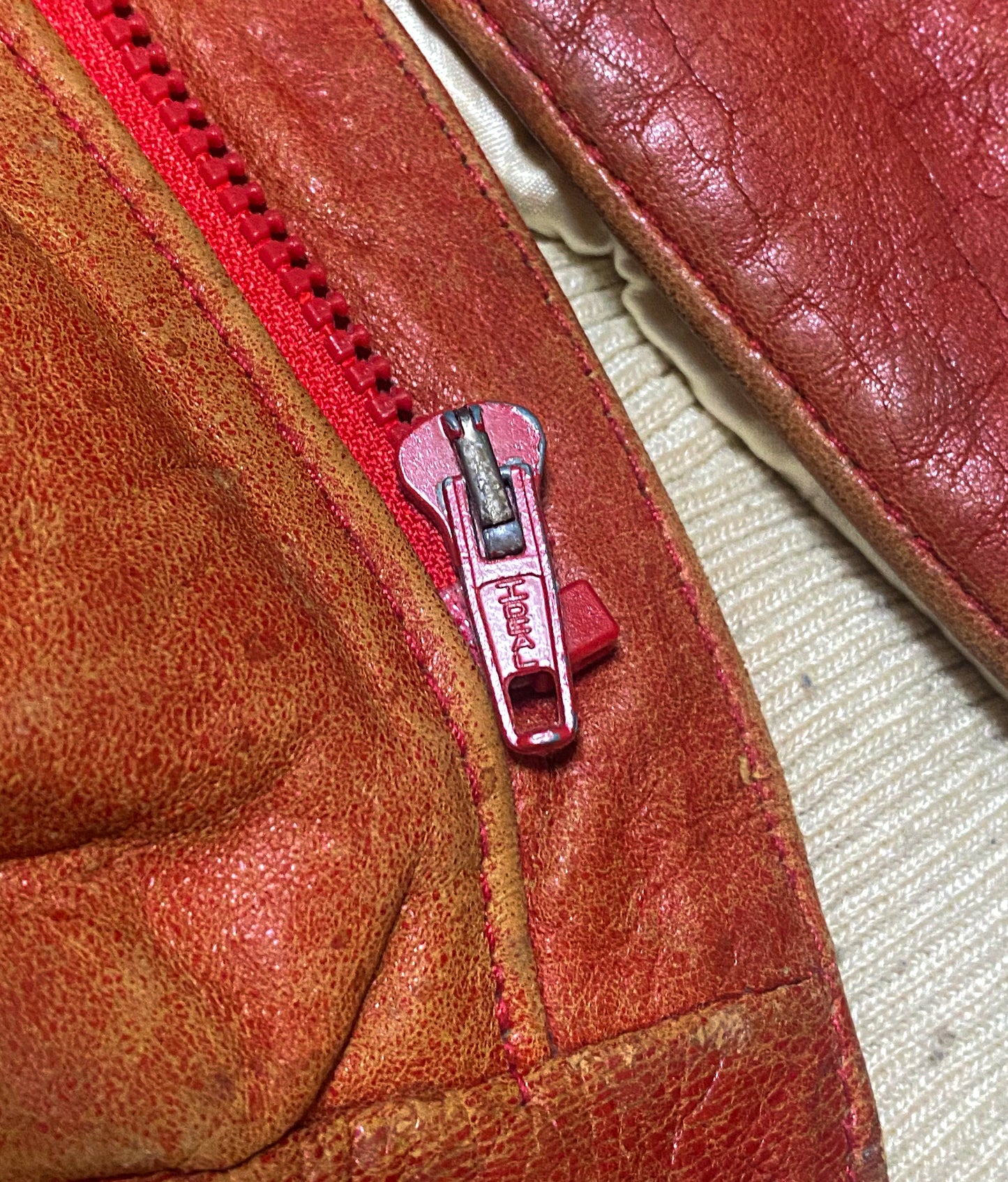 Red Leather Jacket vintage 90s