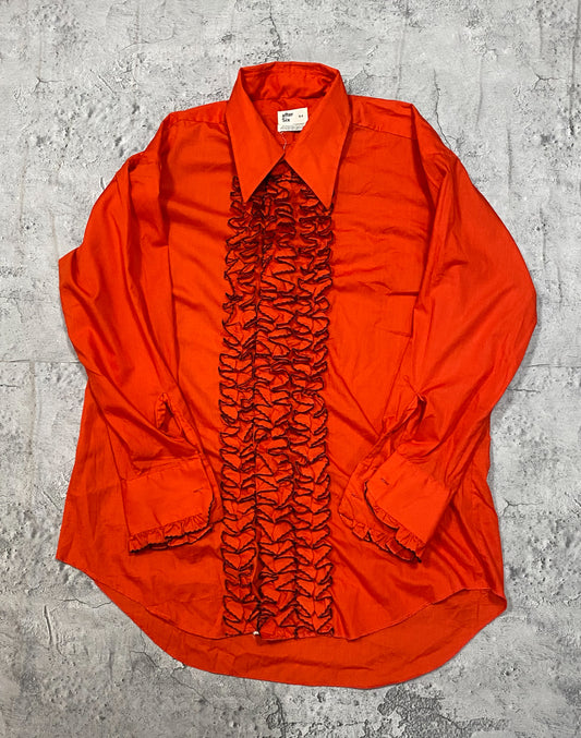 Red Ruffle Shirt vintage 70s