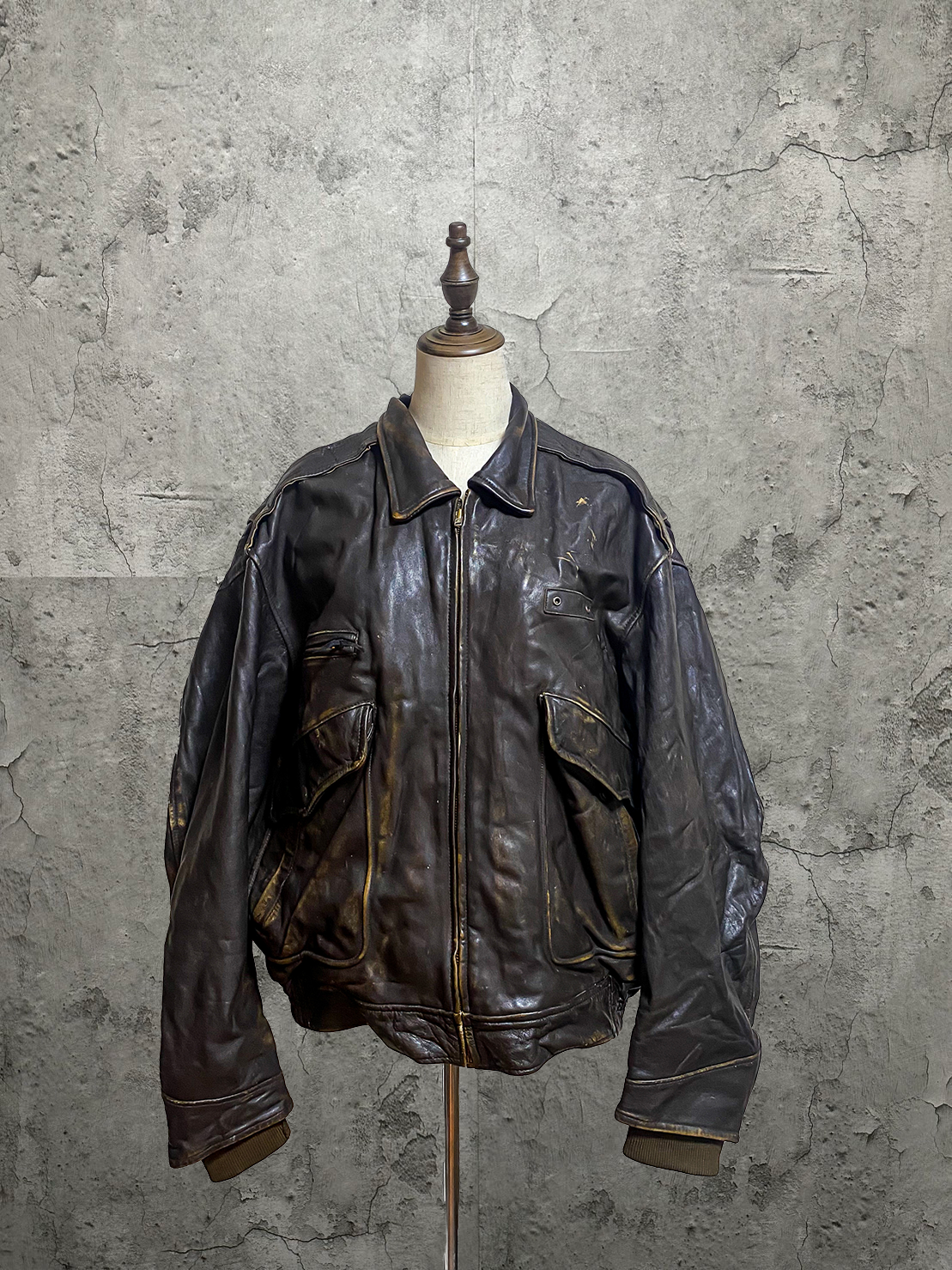 EURO French Leather Jacket vintage 80-90s