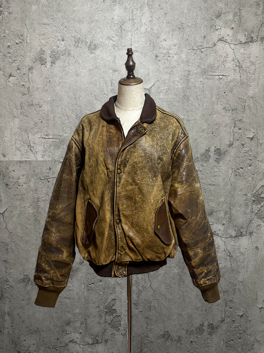 Euro Vintage Leather Bomber jacketユーロヴィンテージ
