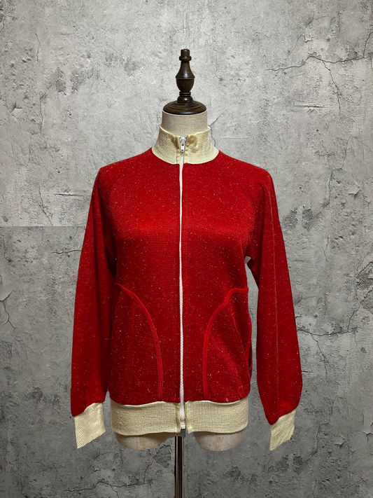 knit track jacket  vintage 80s