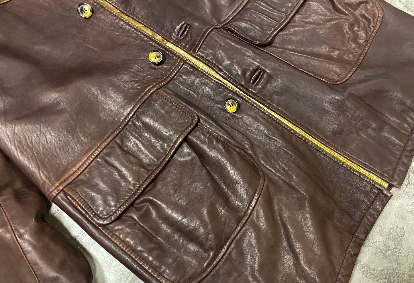 EURO Italy Leather Coat vintage 80-90s