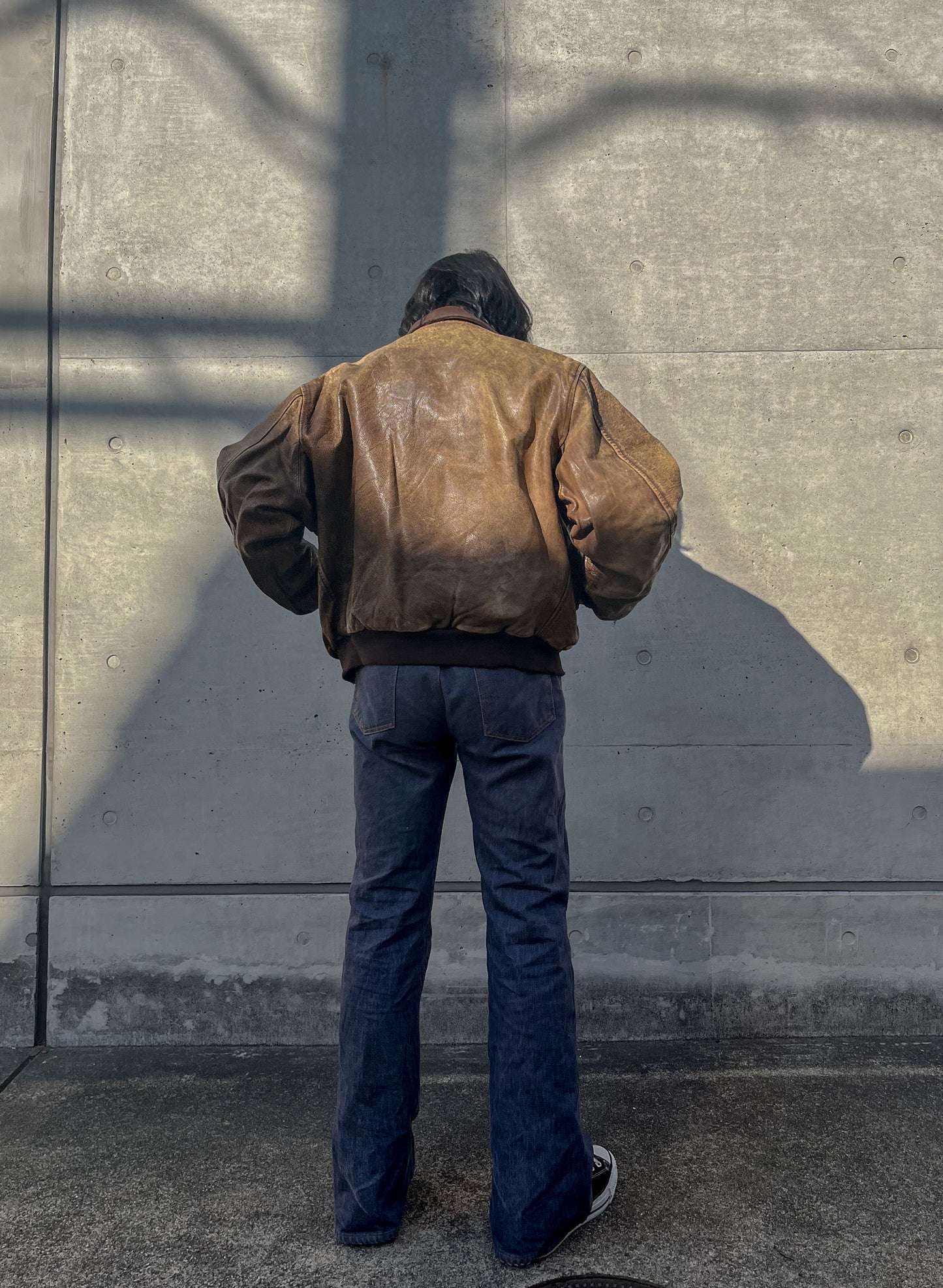 EURO French Flight Leather Jacket vintage 70-90s