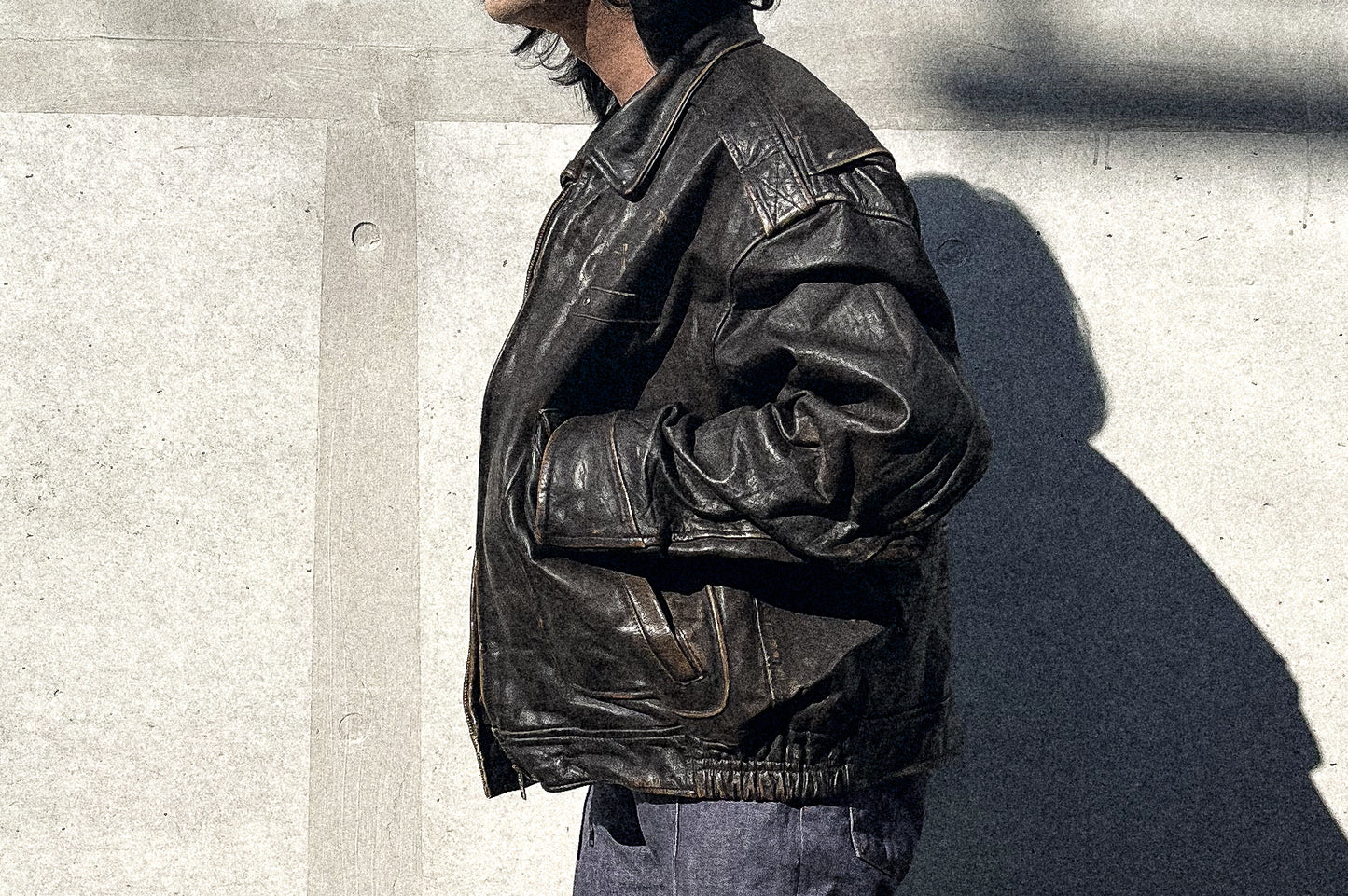 EURO French Leather Jacket vintage 80-90s